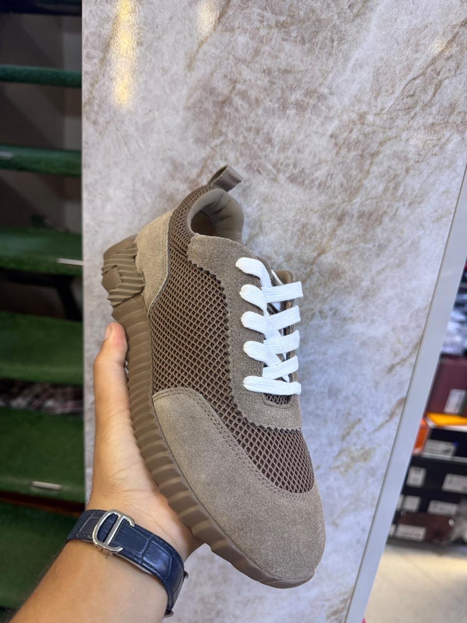 Sneakers en maille · Taupe