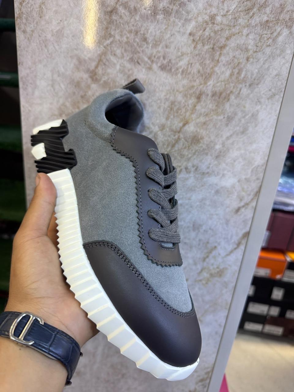 Sneakers crantées · Gris & anthracite