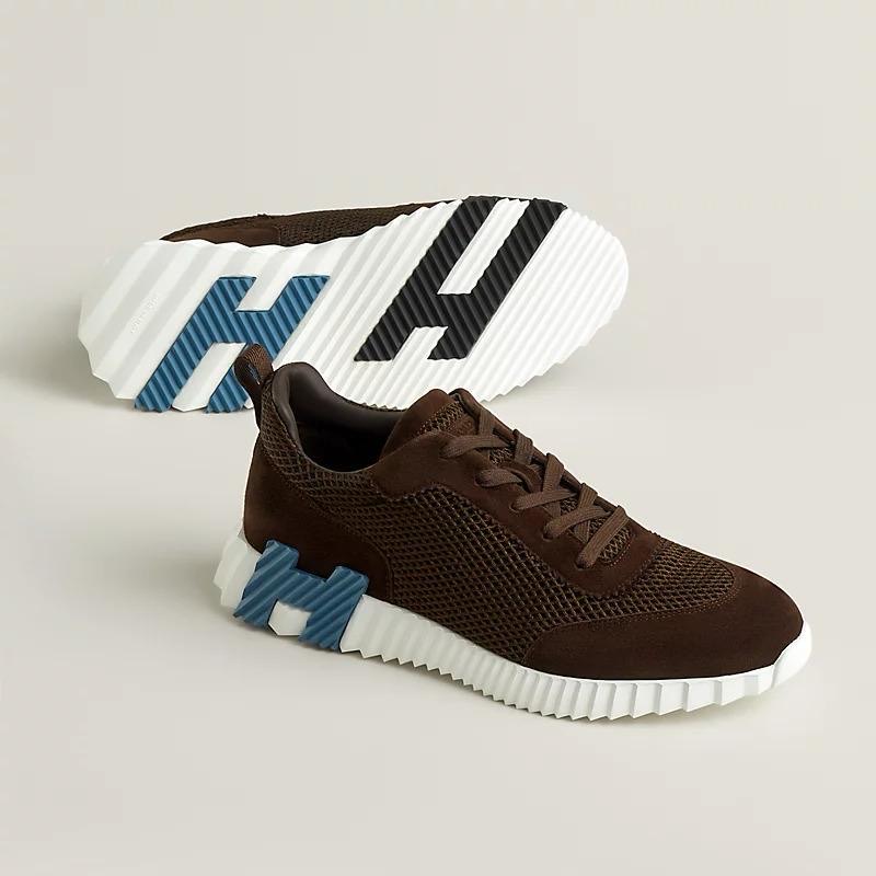 Sneakers en maille · Brun & bleu